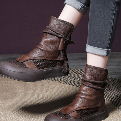 Sandalias altas de suela suave y plana hechas a mano