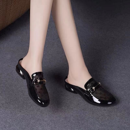 Transpirable Chunky Heel Pointed Toe British Women's Shoes