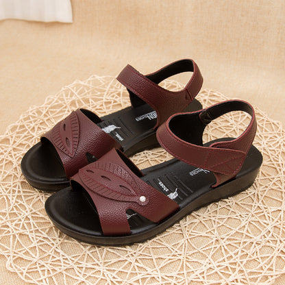 Sandalias planas de verano (hoja)