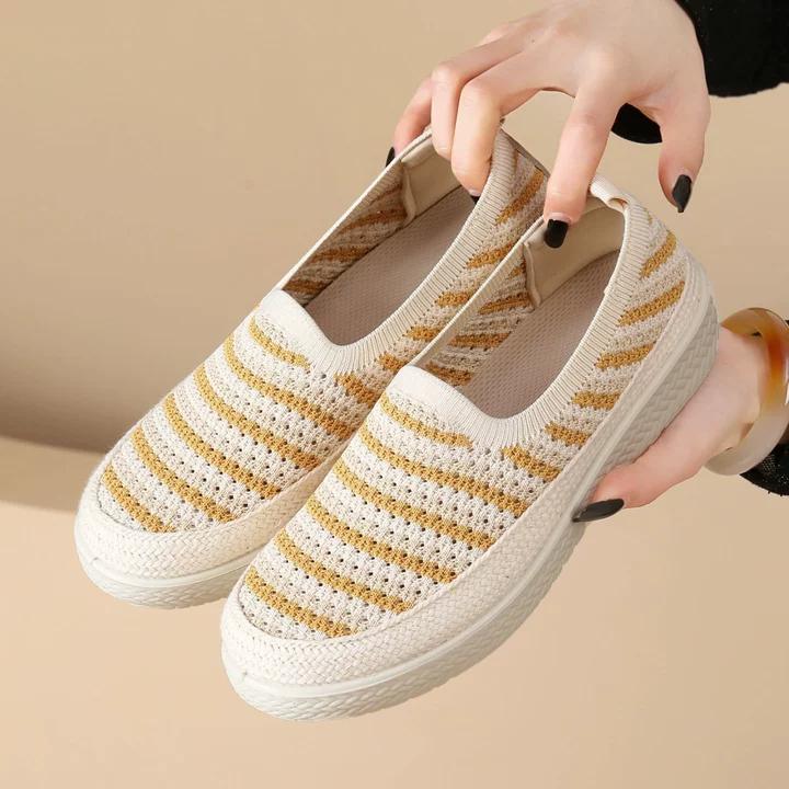 Zapatillas de punto transpirable slip-on para mujer