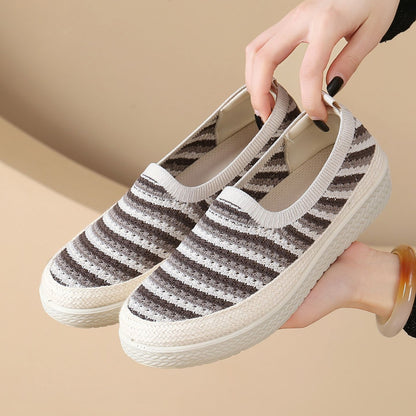 Zapatillas de punto transpirable slip-on para mujer