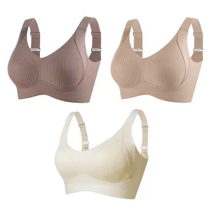 🔥Compra 1 y llévate 3: Sujetador push-up acanalado sin aros ajustable para mujer