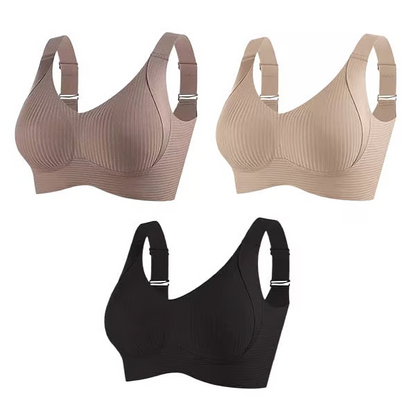 🔥Compra 1 y llévate 3: Sujetador push-up acanalado sin aros ajustable para mujer