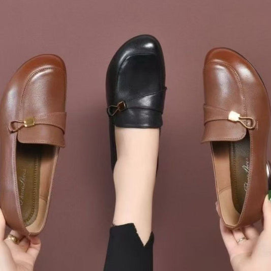 2025 nuevos zapatos planos de cuero suave