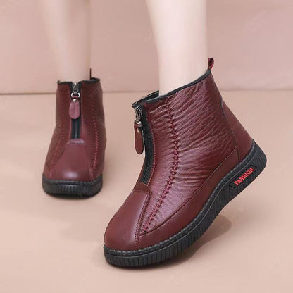 Nuevas botas de nieve de cuero impermeables