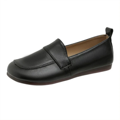 Zapatos de cuero retro de tacón bajo