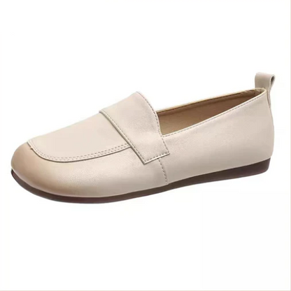 Zapatos de cuero retro de tacón bajo