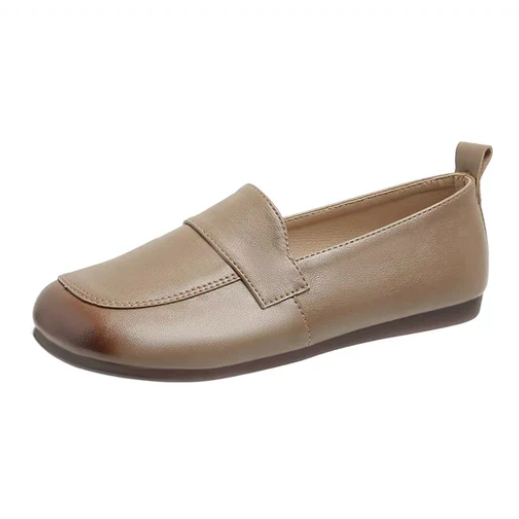 Zapatos de cuero retro de tacón bajo