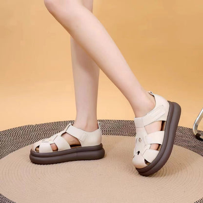 Sandalias tipo gladiador de plataforma con punta cerrada