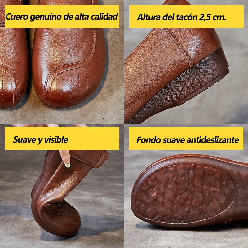 Zapatos de cuero de suela suavie.