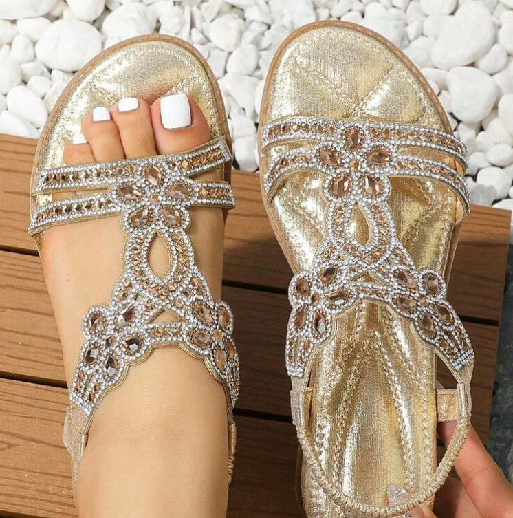 Sandalias planas bohemias para mujer