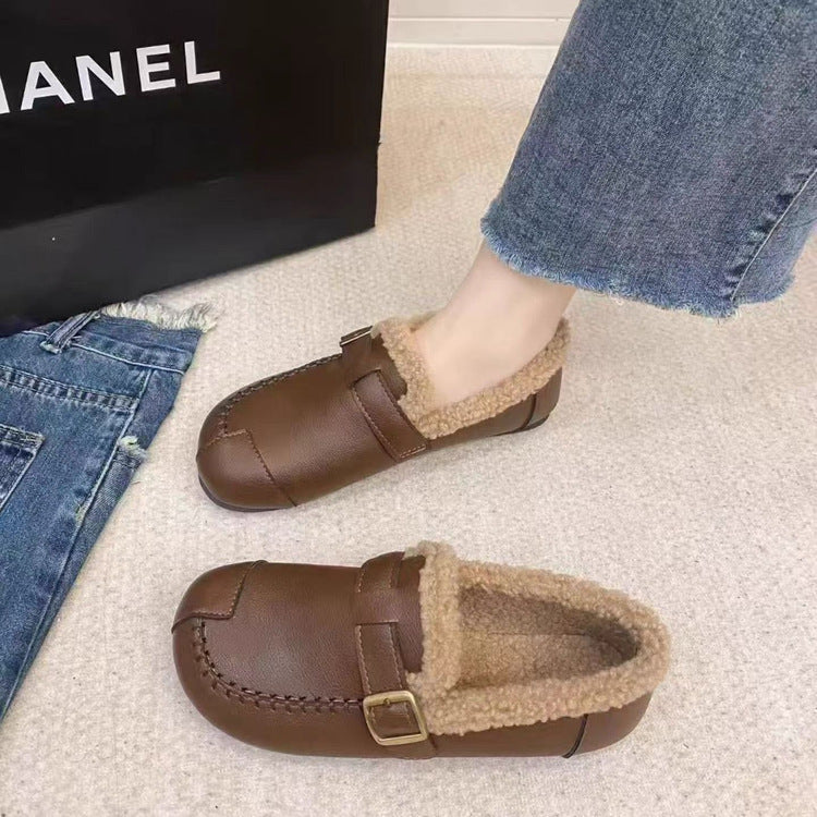 Mocasines vintage con forro de felpa