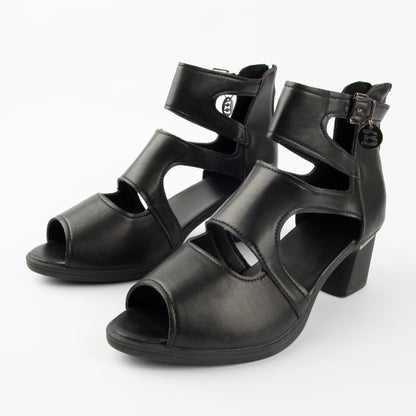 Sandalias romanas de piel suave con boca de pez