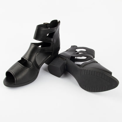 Sandalias romanas de piel suave con boca de pez