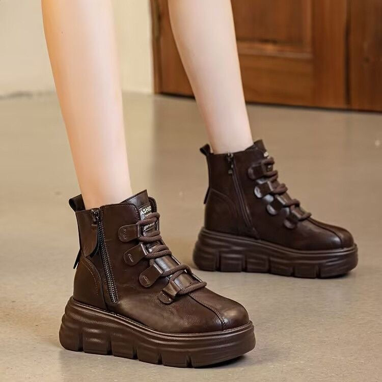 Botas de plataforma de piel vintage