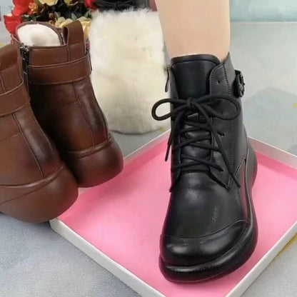 Botas de algodón afelpado con punta redonda