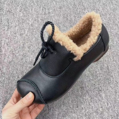 Zapatos de cuero grueso y cálido