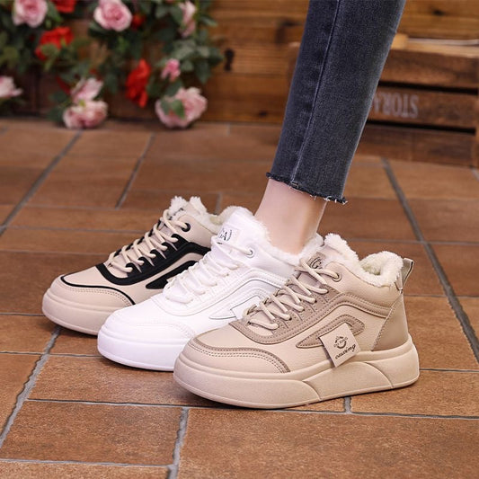 Zapatos casuales de terciopelo de suela gruesa de invierno