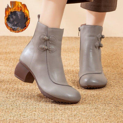 Botas de cuero con cremallera con estilo