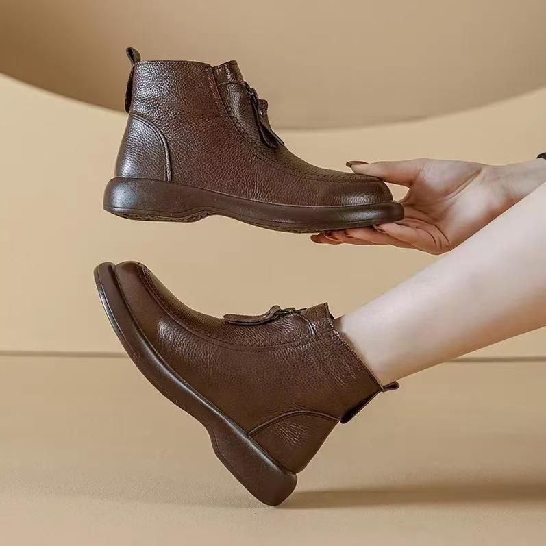 Botines de Piel con Cierre Lateral
