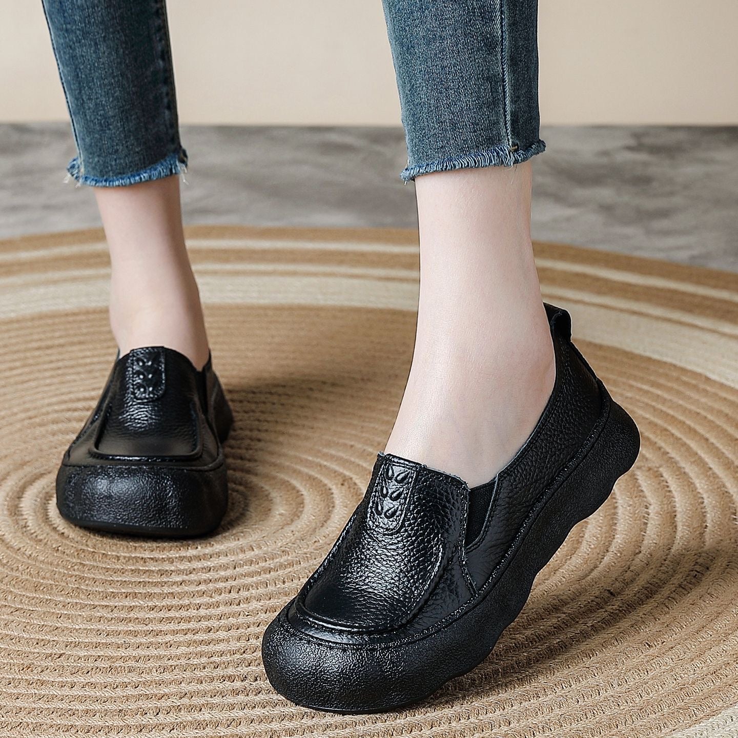 Zapatos de suela blanda 100% de cuero genuino