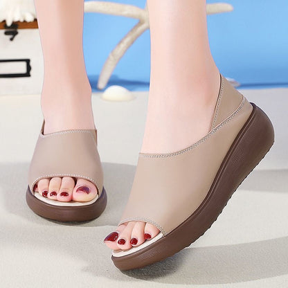 Sandalias de suela blanda de cuero