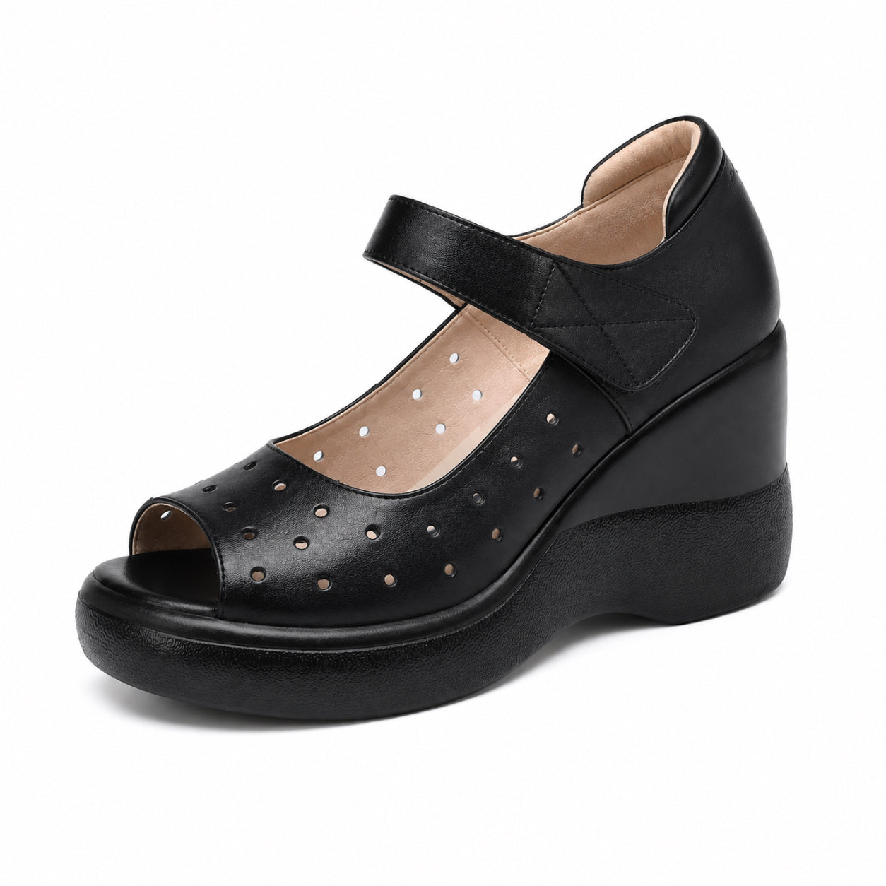 Sandalias de cuña con plataforma de piel suave