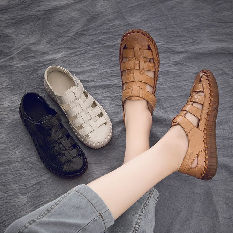 Sandalias con velcro en color liso