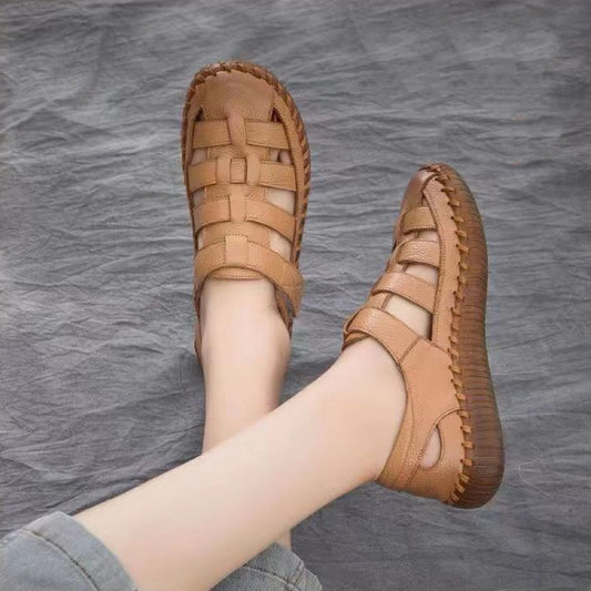Sandalias con velcro en color liso