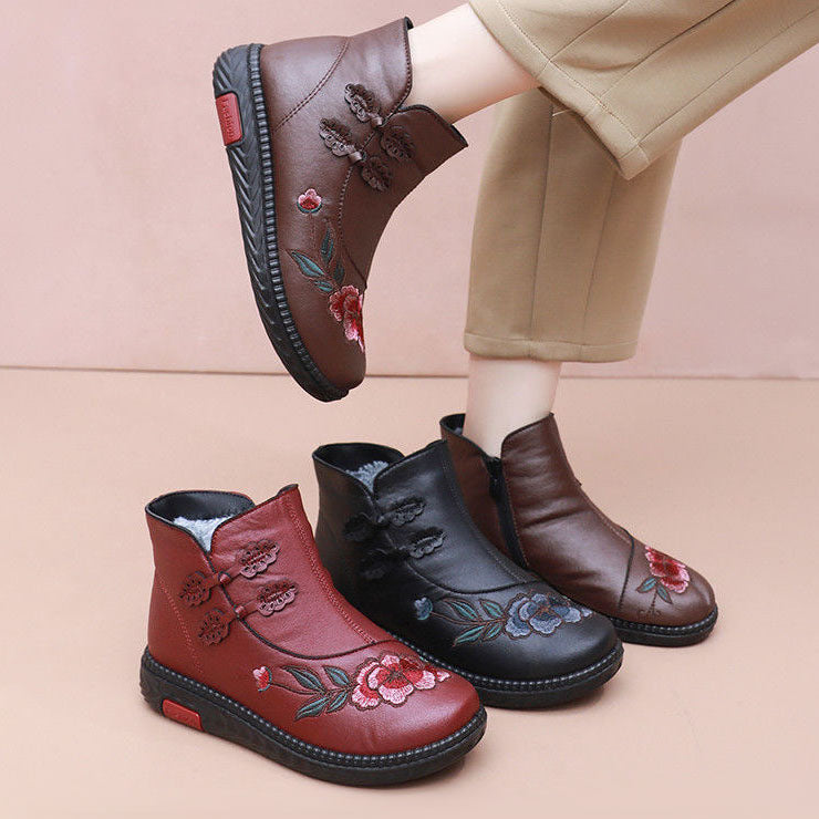 Zapatos de invierno bordados