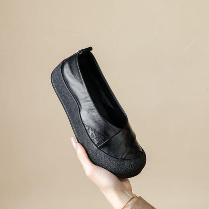 Zapato de Piel Cómodo Estilo Vintage Mujer