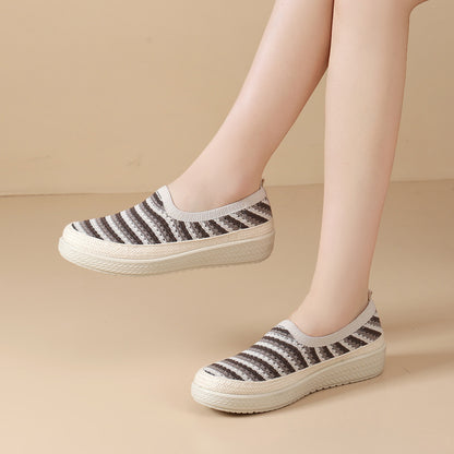 Zapatillas de punto transpirable slip-on para mujer