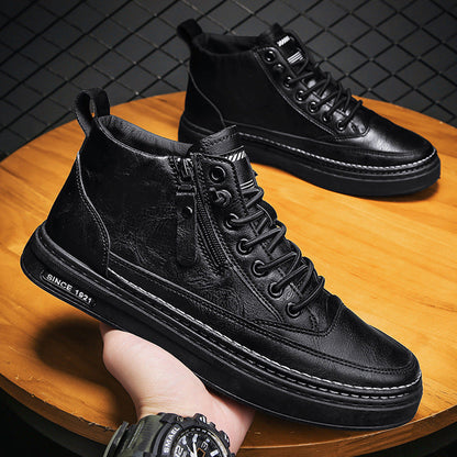 Zapatos casuales de cuero para hombre con aumento de estatura
