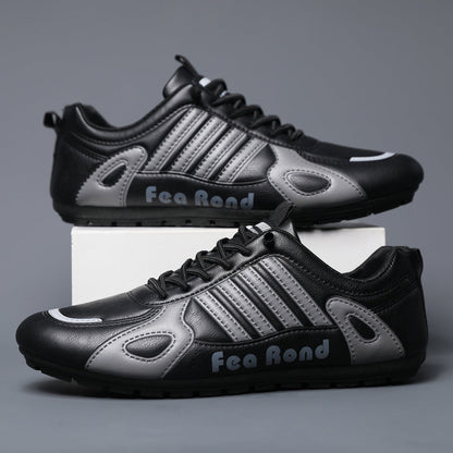 Nuevo modelo de zapatos de tacón medio para primavera y otoño, zapatos de cuero cómodos y ligeros para amantes de la comodidad, transpirables, zapatos Agam para hombres