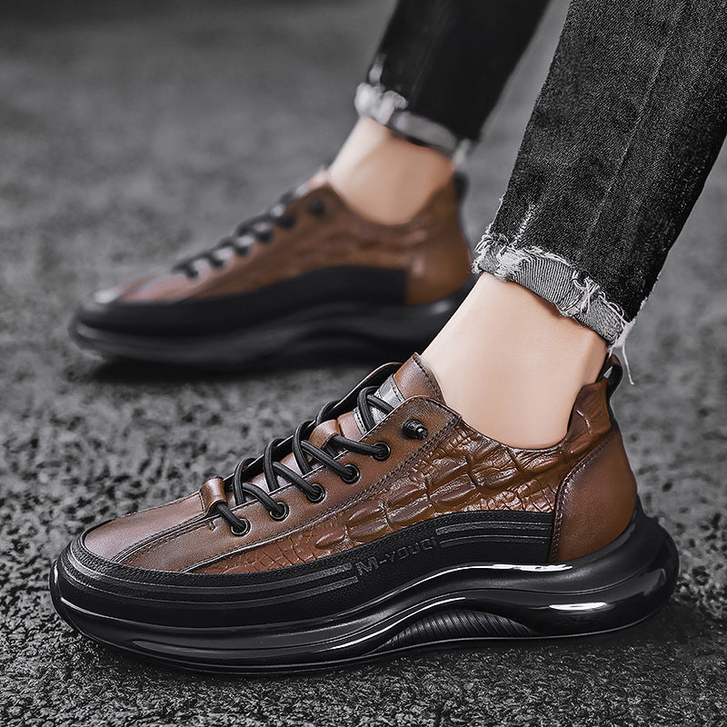 [100% piel de vacuno]Zapatos de cocodrilo para hombre