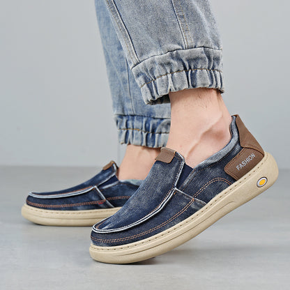 Zapatos Hombre Mezclilla Slip-On Suela Gruesa