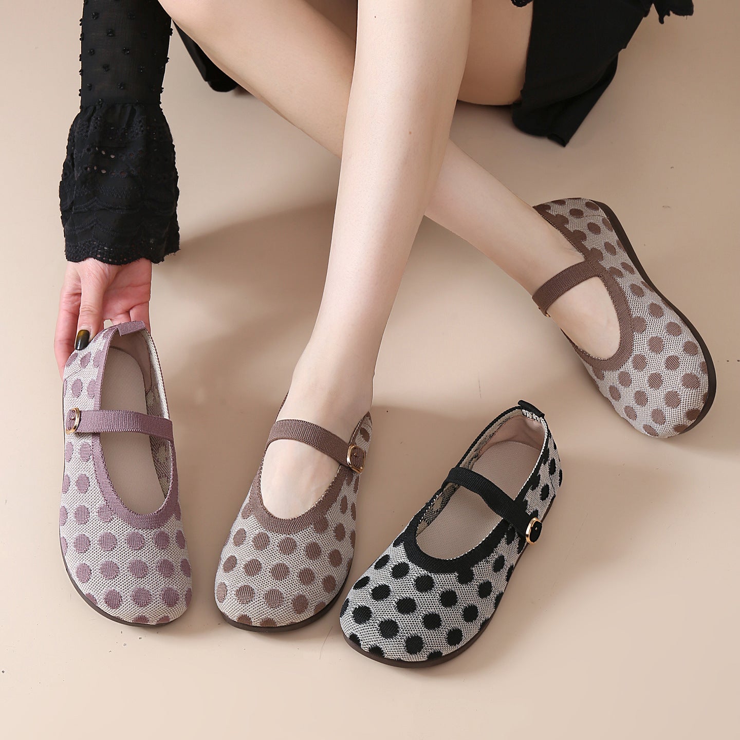 Zapatos Mary Jane con estampado de lunares