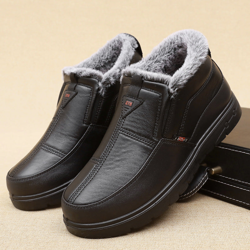 Zapatos gruesos de cuero de invierno para hombres