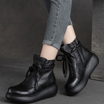 Botines con Caña Fruncida y Plataforma