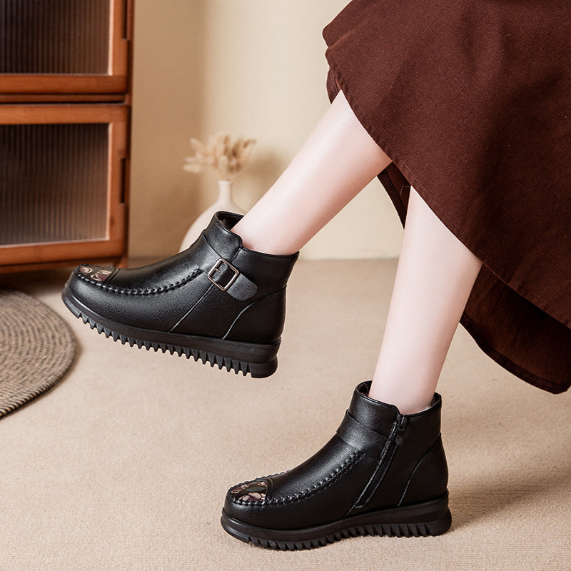 Botines de invierno de piel auténtica