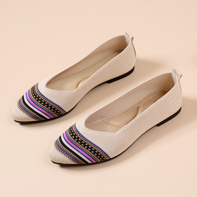 Zapatos de malla con rayas puntiagudas