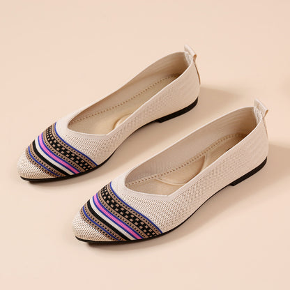 Zapatos de malla con rayas puntiagudas