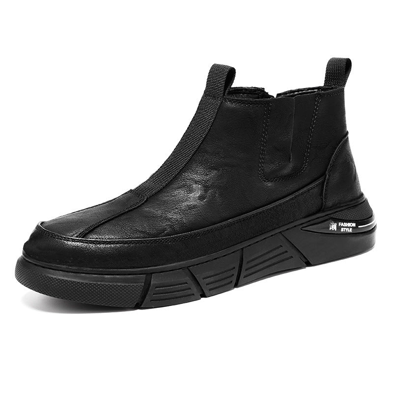 Botas para hombre negras con letras blancas en suela