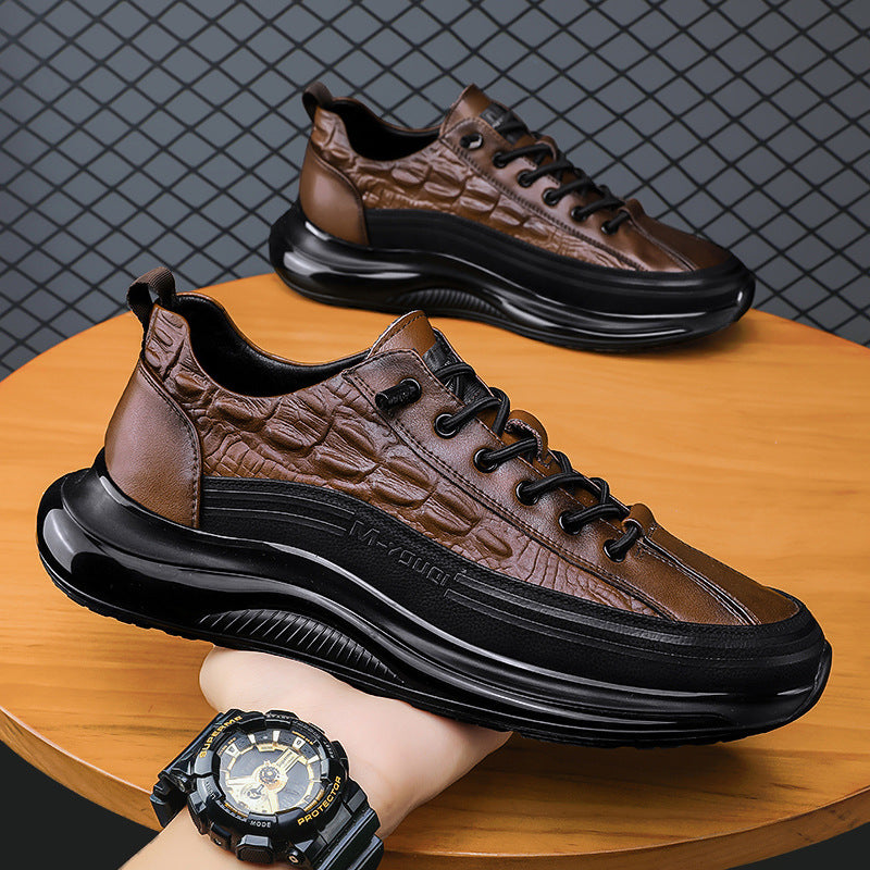 [100% piel de vacuno]Zapatos de cocodrilo para hombre