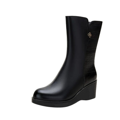 Botines de Cuña para Mujer con Cremallera Lateral