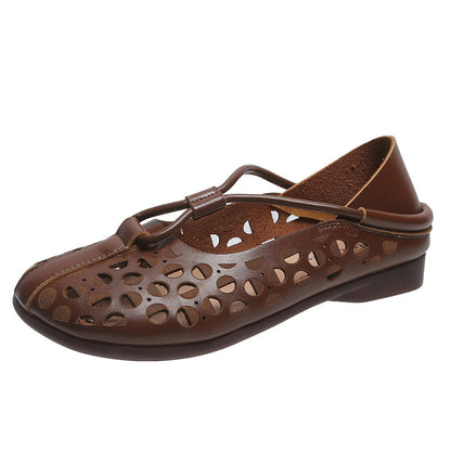 Sandalias cerradas planas estilo vintage para mujer