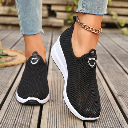 Tenis Slip-On Mujer con Suela Elevada Cómoda
