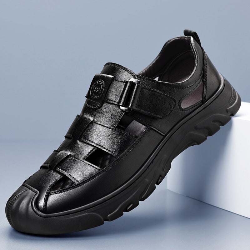 Zapatos de tirantes con bolsillo para hombres, de cuero