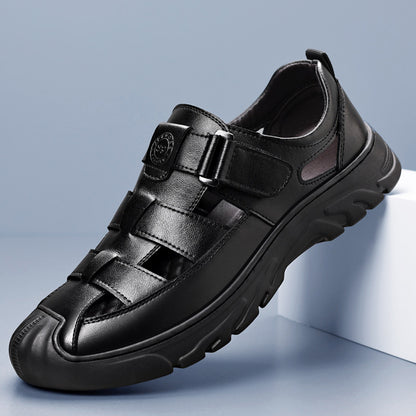 Zapatos de tirantes con bolsillo para hombres, de cuero