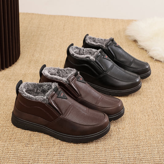 Zapatos gruesos de cuero de invierno para hombres